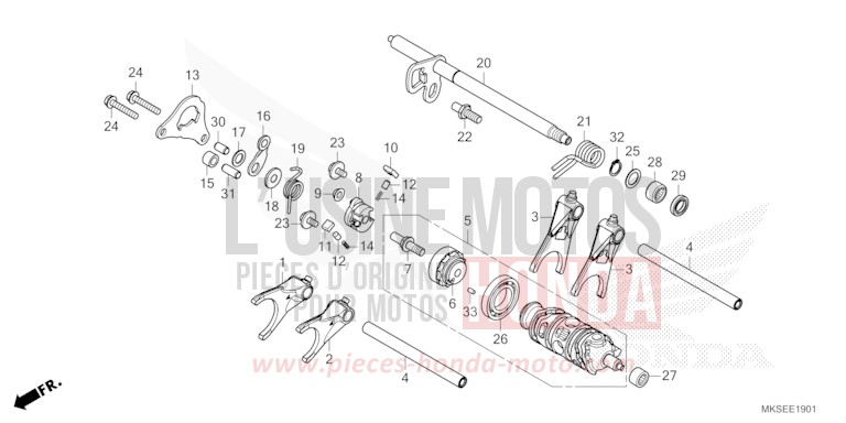SCHALTTROMMEL (CRF1100D/D2/D4/DL/DL2/DL4) von Africa Twin DCT DARKNESS BLACK METALLIC (NH463) von 2021